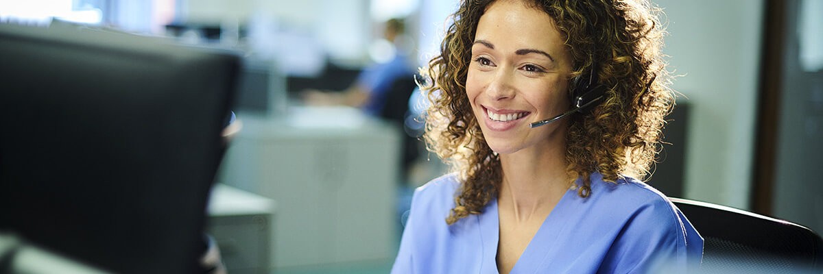 Health management company streamlines call centers female call center employee