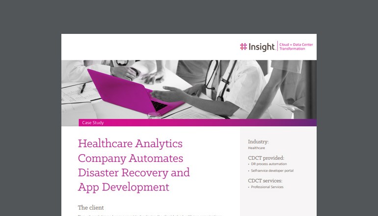 Healthcare Analytics Company Automates Disaster Recovery and App Development Asset available to download below