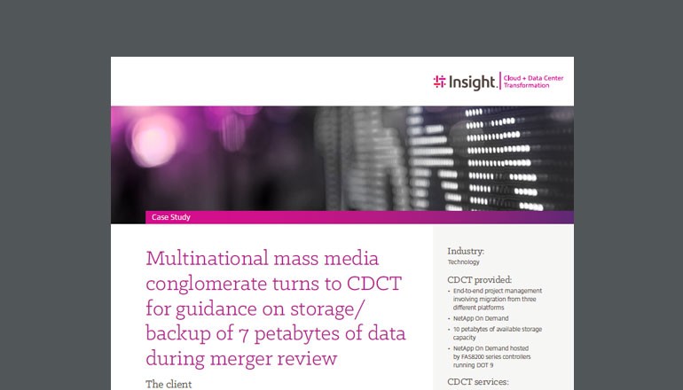 Media Conglomerate Supports Merger With 7 Petabyte Storage and Backup Solution Media Conglomerate Supports Merger With 7 Petabyte Storage and Backup Solution cover