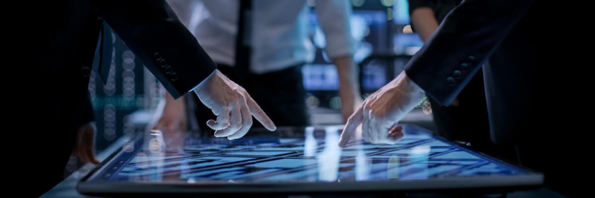 State representatives use large touchscreen display