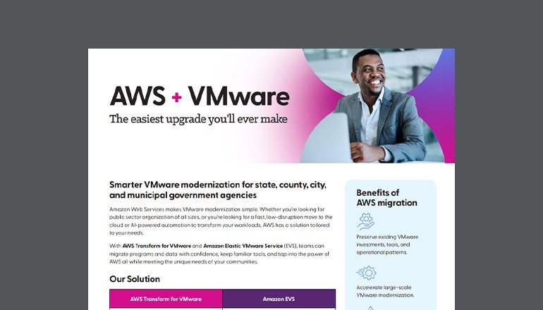 AWS + VMware: The Easiest Upgrade You’ll Ever Make Thumbnail of asset available to download below