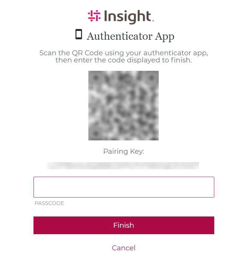 Scan QR code using authenticator app and enter code displayed and click finish on your authentication method of Email