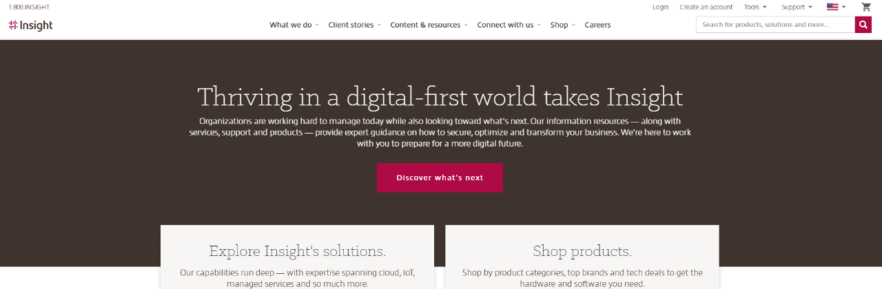 View new search bar on Insight.com