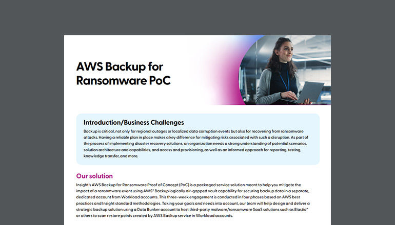 AWS Backup for Ransomware PoC Thumbnail of asset available to download below