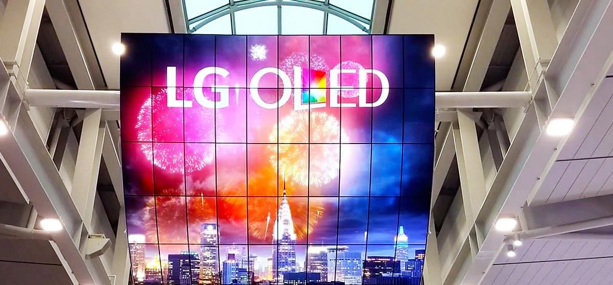 OLED Advertisement for LG OLED displays on a screen