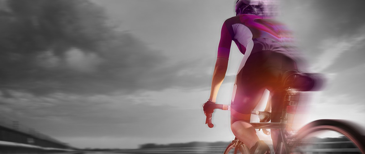 Graphic of user on a bike riding