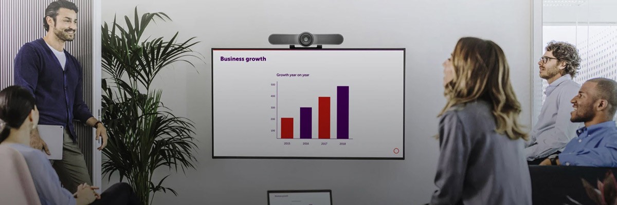 How to Transform Your Video Conferencing Solutions for the New Hybrid Workplace Conference room with Logitech and Barco products