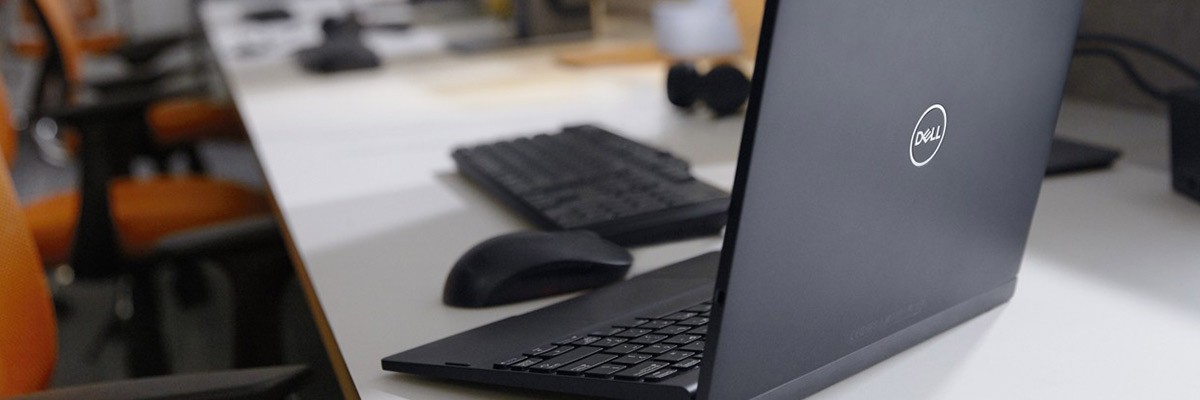 Dell Technologies laptop in workspace 