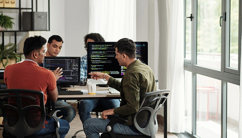 Group of developers working together