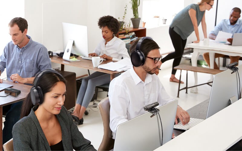 Teammates working together