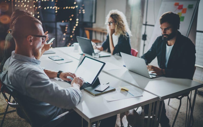 Team working in office