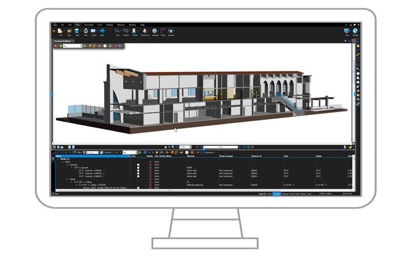 Bluebeam solution displayed on illustration of laptop