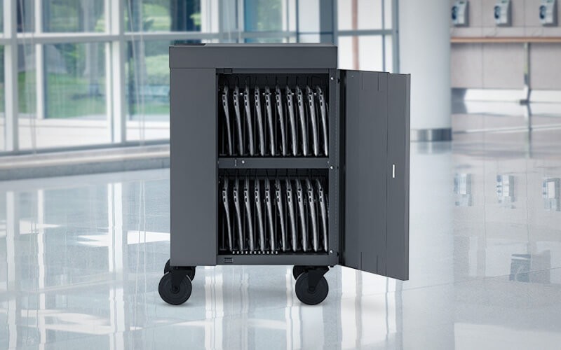 Mobile device charging cart