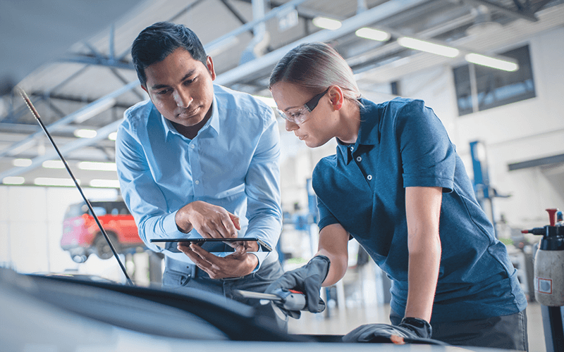 Charging solutions for your industry Workmates collaborating with each other