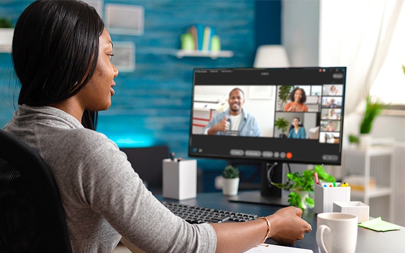 Cisco Webex solutions Woman having a online meeting