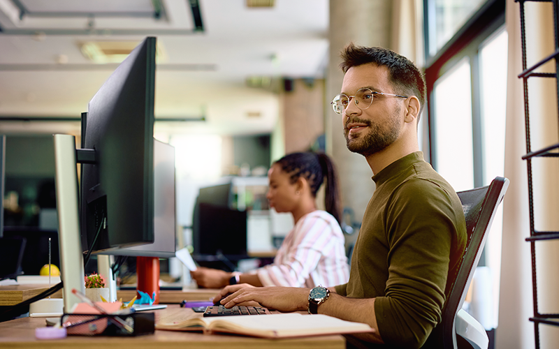 Professionals on their work station