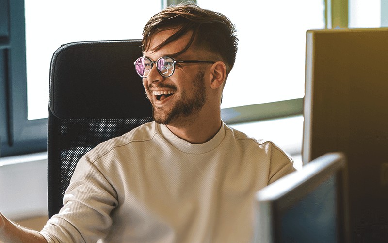 IT Expert sitting in the office