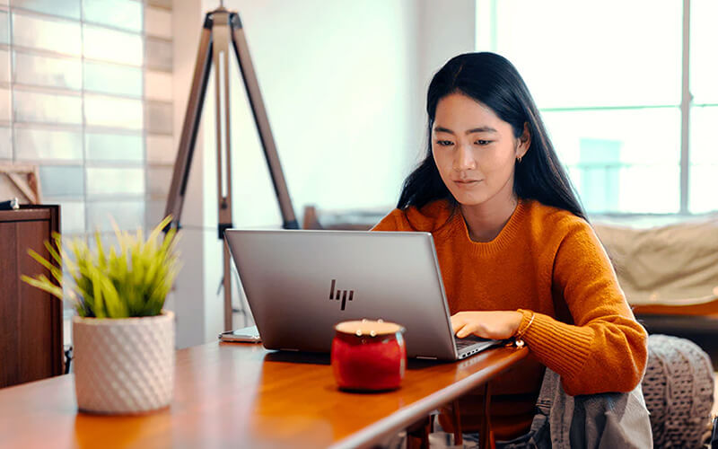 Woman using a laptop