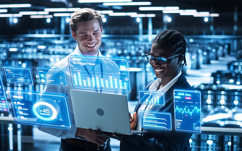 Teammates working together at the office