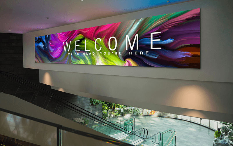 Flexible dvLED mounting systems at the mall