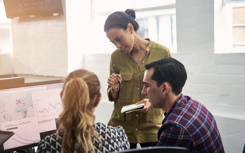 Three users collaborating