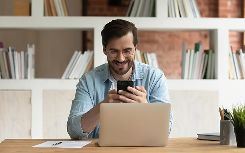 ID Plus Man working at the office