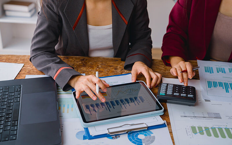 Woman using a tablet