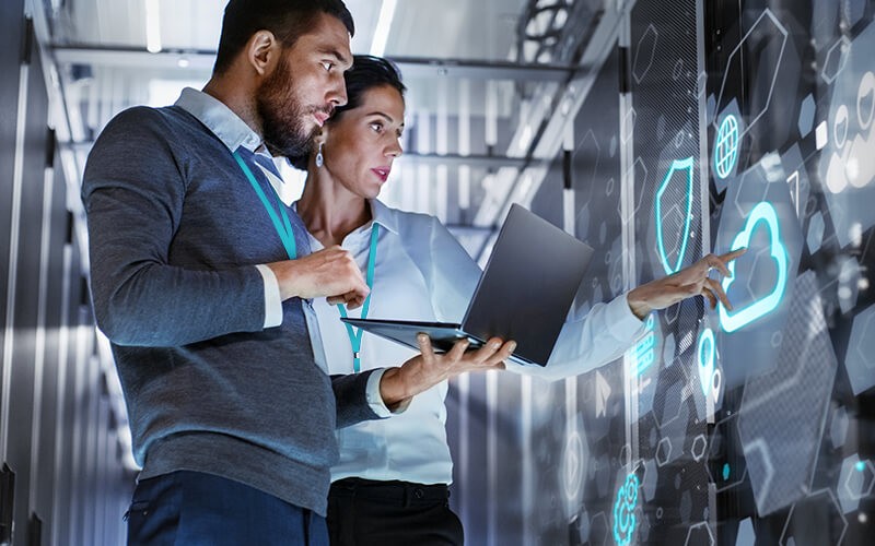 Two colleagues talking to each other