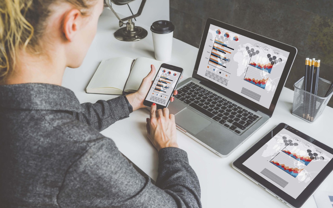 Meet modern demands Woman using a laptop