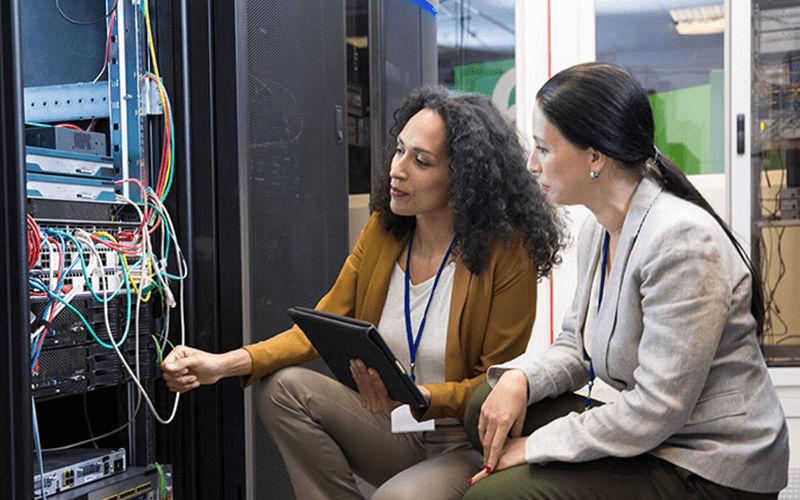 Two colleagues working together