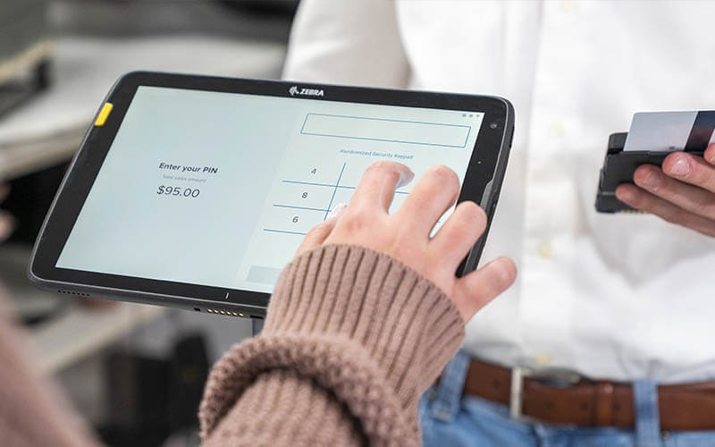 Person using the ET40/45 Enterprise Tablet.
