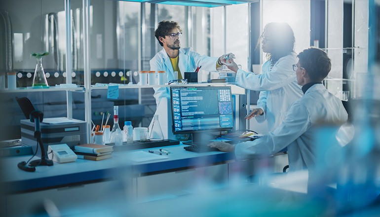 Business team discussing the benefits of AWS cloud offering